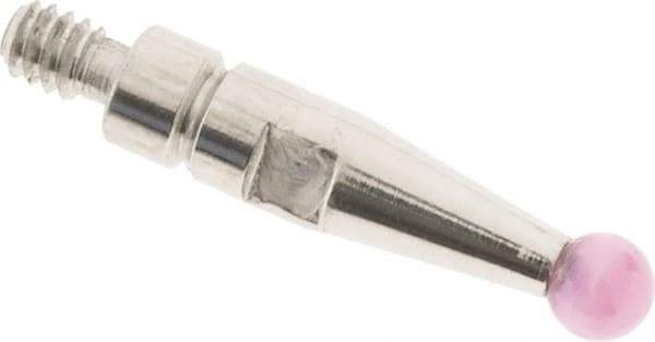 SPI - 2mm Ball Diam, Ruby, Ball Test Indicator Contact Point - 0.371" Contact Point Length, Use with Peacock Test Indicators - Exact Tool & Supply