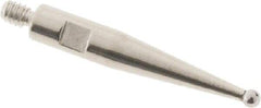 SPI - 1mm Ball Diam, Carbide, Ball Test Indicator Contact Point - 0.497" Contact Point Length, Use with Tesa Test Indicators - Exact Tool & Supply