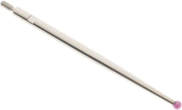 SPI - 2mm Ball Diam, Ruby, Ball Test Indicator Contact Point - 1-3/4" Contact Point Length, Use with Interapid Test Indicators - Exact Tool & Supply