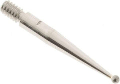 SPI - 1mm Ball Diam, Carbide, Ball Test Indicator Contact Point - 13/16" Contact Point Length, Use with Starrett Test Indicators - Exact Tool & Supply