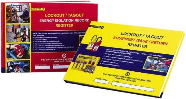 NMC - 12" Long, Paper Lockout/Tagout Registers - Compatible with Lockout Devices, Inlcudes 2 Lockout Registers - Exact Tool & Supply