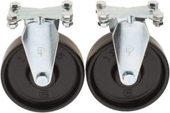 Value Collection - 5" Diam x 1-1/4" Wide x 6-15/64" OAH Top Plate Mount Rigid Caster - Polypropylene, 250 Lb Capacity, Sleeve Bearing, 2-3/8 x 3-5/8" Plate - Exact Tool & Supply