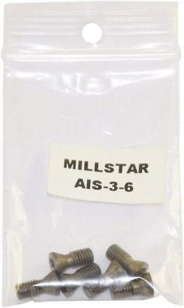 Millstar - Torx Insert Screw for Indexable Milling Cutters - M12 Thread, Industry Std AIS-3-6, For Use with End Mills - Exact Tool & Supply