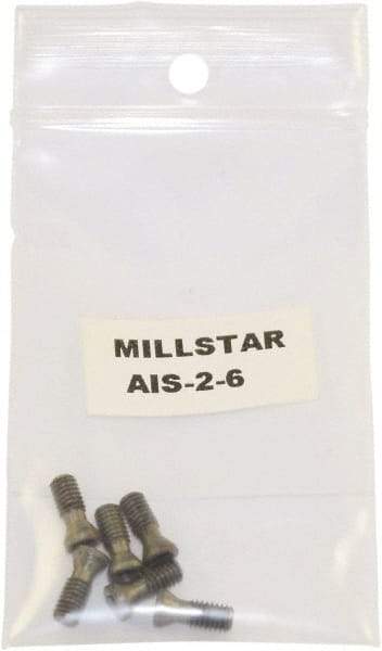 Millstar - Torx Insert Screw for Indexable Milling Cutters - M12 Thread, Industry Std AIS-2-6, For Use with End Mills - Exact Tool & Supply