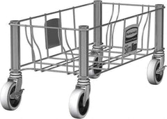 Rubbermaid - Rectangle Stainless Steel Trash Can Dolly - Compatible with 16 & 23 Gal Containers, Compatible with Vented Slim Jim - Exact Tool & Supply