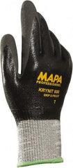 MAPA Professional - Size XL (10), ANSI Cut Lvl 2, Puncture Lvl 3, Abrasion Lvl 4, Nitrile Coated HDPE Cut Resistant Gloves - Fully Coated Coated, HDPE Lining, Knit Wrist, Gray, Paired - Exact Tool & Supply