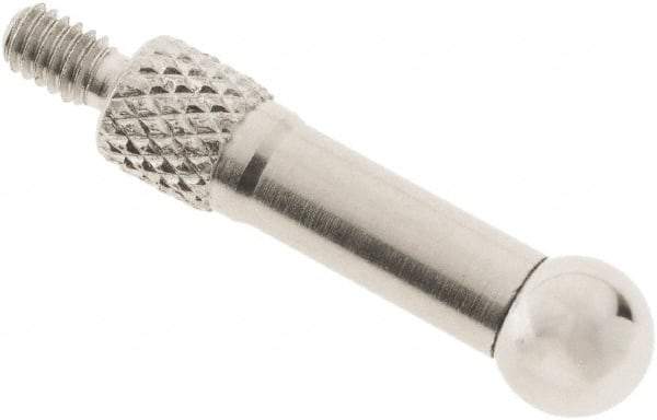 SPI - #4-48, 7/32" Ball Diam, Chrome Alloy Steel Ball Needle Contact Point - 3/4" Contact Point Length, Use with Dial Indicators - Exact Tool & Supply