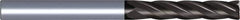 Kennametal - 9/16", 2-1/4" LOC, 9/16" Shank Diam, 5" OAL, 4 Flute, Solid Carbide Square End Mill - Single End, TiAlN Finish, Spiral Flute, 30° Helix, Centercutting, Right Hand Cut, Right Hand Flute - Exact Tool & Supply
