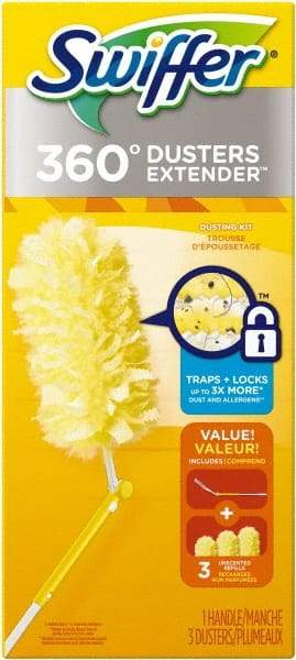 Swiffer - 6" Long Fiber & Plastic Duster - 6" OAL, Yellow - Exact Tool & Supply