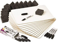 Charles Leonard - 12" High x 9" Wide Dry Erase - Melamine, Includes (12) Boards, (12) Felt Eraser & (12) Black Dry Erase Markers - Exact Tool & Supply