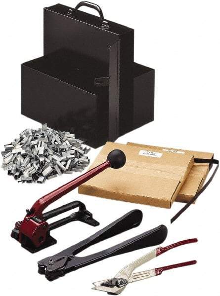 Nifty Products - Strapping Kits Type: Portable Strapping Kit Contents: (2)Steel Coils; Galvanized Steel Seals; Steel Cutter; 1/2" Crimper - Exact Tool & Supply