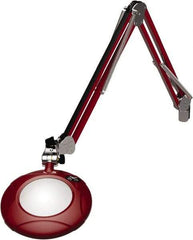 O.C. White - 43 Inch, Spring Suspension, Clamp on, LED, Blaze Red, Magnifying Task Light - 8 Watt, 7.5 and 15 Volt, 2x Magnification, 5 Inch Long - Exact Tool & Supply
