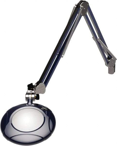 O.C. White - 43 Inch, Spring Suspension, Clamp on, LED, Spectre Blue, Magnifying Task Light - 8 Watt, 7.5 and 15 Volt, 2x Magnification, 5 Inch Long - Exact Tool & Supply