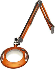O.C. White - 43 Inch, Spring Suspension, Clamp on, LED, Brilliant Orange, Magnifying Task Light - 8 Watt, 7.5 and 15 Volt, 2x Magnification, 6 Inch Long - Exact Tool & Supply