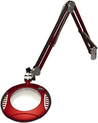 O.C. White - 43 Inch, Spring Suspension, Clamp on, LED, Blaze Red, Magnifying Task Light - 8 Watt, 7.5 and 15 Volt, 2x Magnification, 6 Inch Long - Exact Tool & Supply