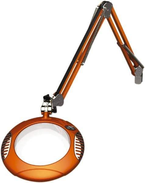 O.C. White - 43 Inch, Spring Suspension, Clamp on, LED, Brilliant Orange, Magnifying Task Light - 8 Watt, 7.5 and 15 Volt, 2x Magnification, 5-1/4 Inch Wide, 7-1/2 Inch Long - Exact Tool & Supply