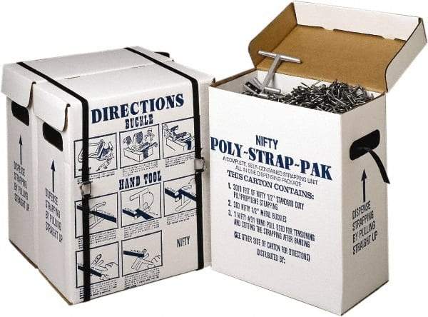 Nifty Products - Strapping Kits Type: Portable Strapping Kit Contents: Metal Buckles; Hand Pull Tool - Exact Tool & Supply