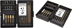 VEGA Industries - 21 Piece, Impact Driver Bit Set - #1 to #3, 1/4" Hex Drive, Phillips, Square, Torx Point - Exact Tool & Supply