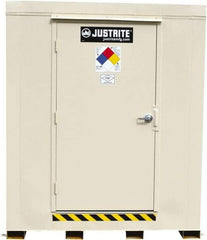 Justrite - 9 Drum, 155 Gal Sump Capacity, Locker - 7.91' Long x 7-1/2' Wide x 8.08' High, Galvanized Steel - Exact Tool & Supply