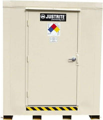 Justrite - 6 Drum, 105 Gal Sump Capacity, Locker - 7.91' Long x 5-1/2' Wide x 8.08' High, Galvanized Steel - Exact Tool & Supply