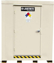 Justrite - 4 Drum, 71 Gal Sump Capacity, Locker - 6' Long x 5-1/2' Wide x 6.25' High, Galvanized Steel - Exact Tool & Supply