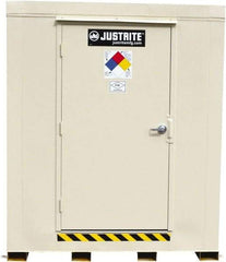 Justrite - 2 Drum, 75 Gal Sump Capacity, Locker - 6' Long x 3-1/2' Wide x 6.25' High, Galvanized Steel - Exact Tool & Supply