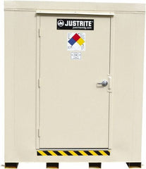 Justrite - 16 Drum, 288 Gal Sump Capacity, Locker - 10' Long x 9-1/2' Wide x 8.08' High, Galvanized Steel - Exact Tool & Supply