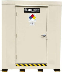 Justrite - 12 Drum, 221 Gal Sump Capacity, Locker - 7.33' Long x 10' Wide x 8.08' High, Galvanized Steel - Exact Tool & Supply
