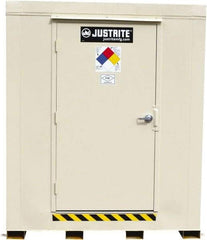Justrite - 9 Drum, 168 Gal Sump Capacity, Locker - 8' Long x 7-1/2' Wide x 8.08' High, Galvanized Steel - Exact Tool & Supply