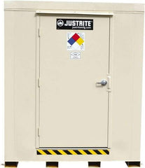 Justrite - 6 Drum, 116 Gal Sump Capacity, Locker - 8' Long x 5-1/2' Wide x 8.08' High, Galvanized Steel - Exact Tool & Supply