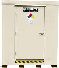 Justrite - 4 Drum, 80 Gal Sump Capacity, Locker - 6' Long x 5-1/2' Wide x 6.25' High, Galvanized Steel - Exact Tool & Supply