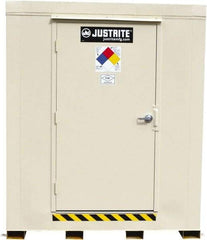 Justrite - 9 Drum, 155 Gal Sump Capacity, Locker - 7.91' Long x 7-1/2' Wide x 8.08' High, Galvanized Steel - Exact Tool & Supply