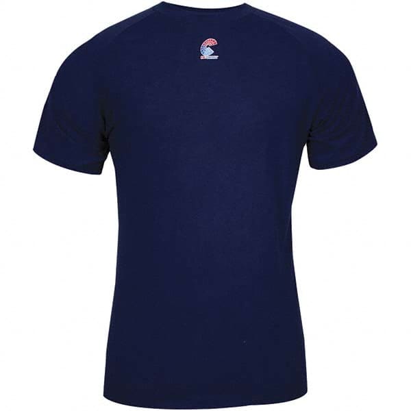 National Safety Apparel - Size M Navy Blue Flame Resistant/Retardant Short Sleeve Base Layer Shirt - Exact Tool & Supply