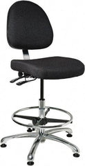 Bevco - 19 to 26-1/2" High Adjustable Height Swivel Stool - 27" Wide x 27" Deep, 100% Olefin Seat, Ebony - Exact Tool & Supply