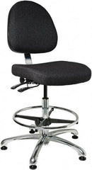 Bevco - 19 to 26-1/2" High Adjustable Height Swivel Stool - 27" Wide x 27" Deep, 100% Olefin Seat, Ebony - Exact Tool & Supply