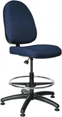 Bevco - 20 to 27-1/2" High Adjustable Height Swivel Stool - 27" Wide x 27" Deep, 100% Olefin Seat, Navy - Exact Tool & Supply