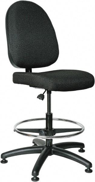 Bevco - 20 to 27-1/2" High Adjustable Height Swivel Stool - 27" Wide x 27" Deep, 100% Olefin Seat, Black - Exact Tool & Supply