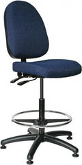 Bevco - 24 to 34" High Adjustable Height Swivel Stool - 27" Wide x 27" Deep, 100% Olefin Seat, Navy - Exact Tool & Supply