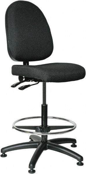 Bevco - 24 to 34" High Adjustable Height Swivel Stool - 27" Wide x 27" Deep, 100% Olefin Seat, Black - Exact Tool & Supply