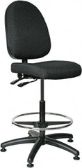 Bevco - 24 to 34" High Adjustable Height Swivel Stool - 27" Wide x 27" Deep, 100% Olefin Seat, Black - Exact Tool & Supply