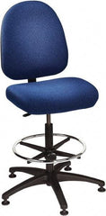 Bevco - 24 to 34" High Adjustable Height Swivel Stool - 27" Wide x 27" Deep, 100% Olefin Seat, Royal Blue - Exact Tool & Supply