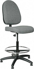 Bevco - 24 to 34" High Adjustable Height Swivel Stool - 27" Wide x 27" Deep, 100% Olefin Seat, Gray - Exact Tool & Supply
