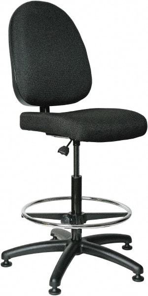 Bevco - 24 to 34" High Adjustable Height Swivel Stool - 27" Wide x 27" Deep, 100% Olefin Seat, Black - Exact Tool & Supply