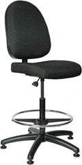 Bevco - 24 to 34" High Adjustable Height Swivel Stool - 27" Wide x 27" Deep, 100% Olefin Seat, Black - Exact Tool & Supply