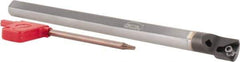 Hertel - 3/5" Min Bore Diam, 8" OAL, 1/2" Shank Diam, E08SCLPL2 Indexable Boring Bar - 3" Max Bore Depth, CP.. Insert, Screw-On Holding Method - Exact Tool & Supply
