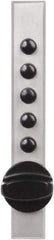Kaba Access - 5/8 to 7/8" Door Thickness, Satin Chrome Pushbutton Knob Lockset - 1 Code, Zamak3, Nonkey Override Cylinder - Exact Tool & Supply