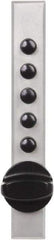 Kaba Access - 5/8 to 7/8" Door Thickness, Satin Chrome Pushbutton Knob Lockset - 1 Code, Zamak3, Key-in Lever Cylinder - Exact Tool & Supply