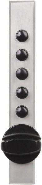 Kaba Access - 5/8 to 7/8" Door Thickness, Satin Chrome Pushbutton Knob Lockset - 1 Code, Zamak3, Nonkey Override Cylinder - Exact Tool & Supply