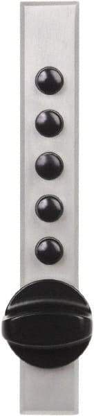 Kaba Access - 14 to 20 Gauge" Door Thickness, Satin Chrome Pushbutton Knob Lockset - 1 Code, Zamak3, Nonkey Override Cylinder - Exact Tool & Supply