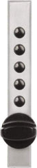 Kaba Access - 5/8 to 7/8" Door Thickness, Satin Chrome Pushbutton Knob Lockset - 2-3/4" Back Set, 1 Code, Zamak3, Nonkey Override Cylinder - Exact Tool & Supply